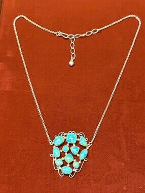 Jay King Sterling Silver Necklace with Turquoise Stones